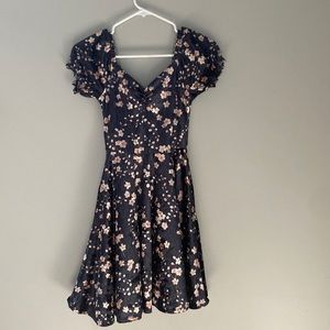 Velvet floral dress